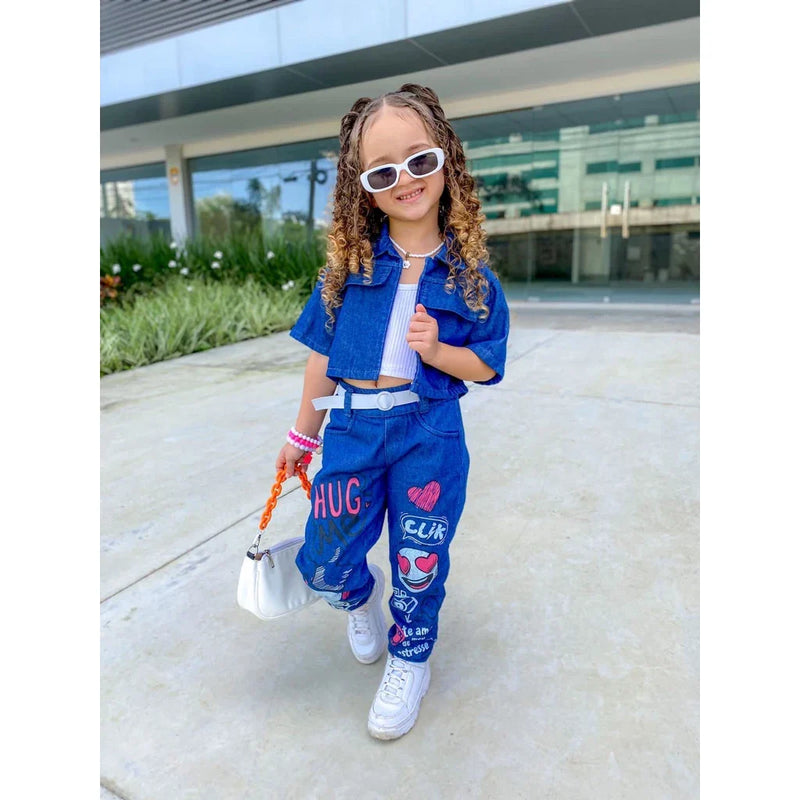 Roupa infantil menina blogueirinha Conjunto 4 peças